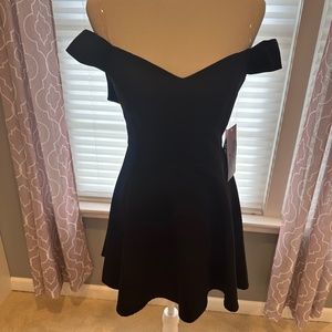 Little Off the Shoulder Black Dress - Jump Apparel (Size 1/2)